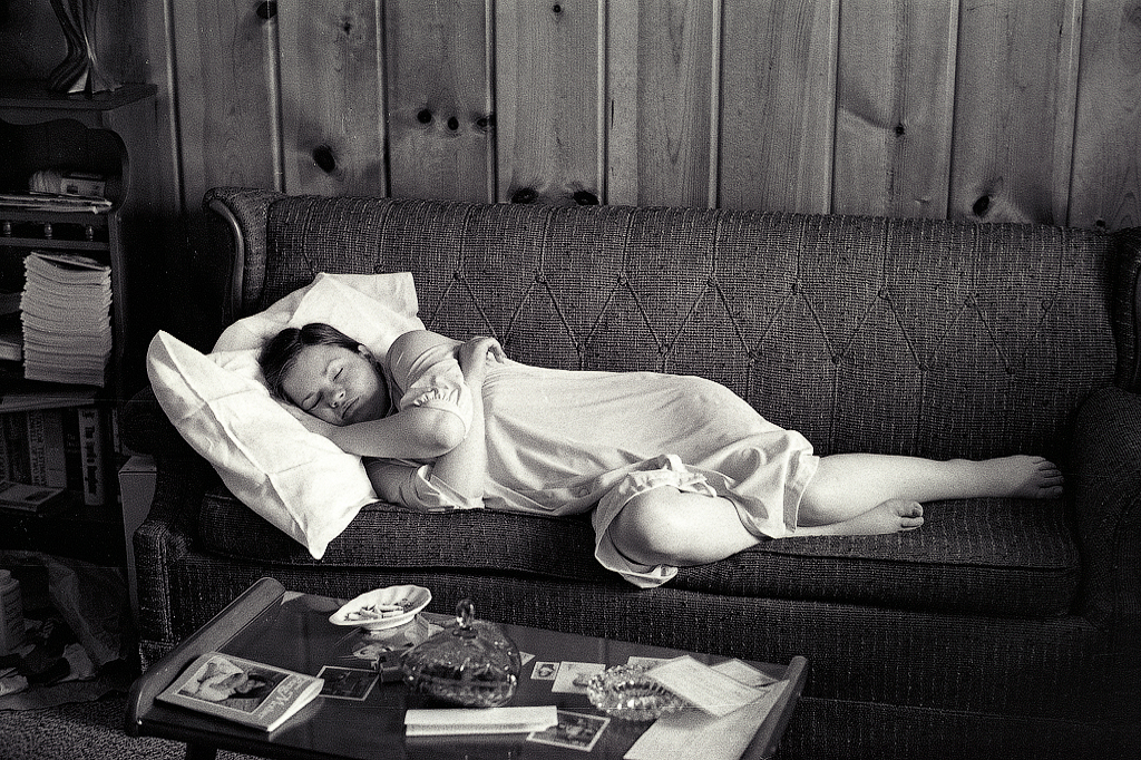 73-6-2 Susan at Mema's bw