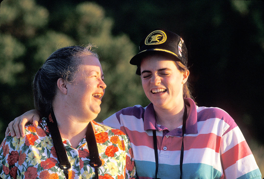 93-6 Becca & Susan Laughing