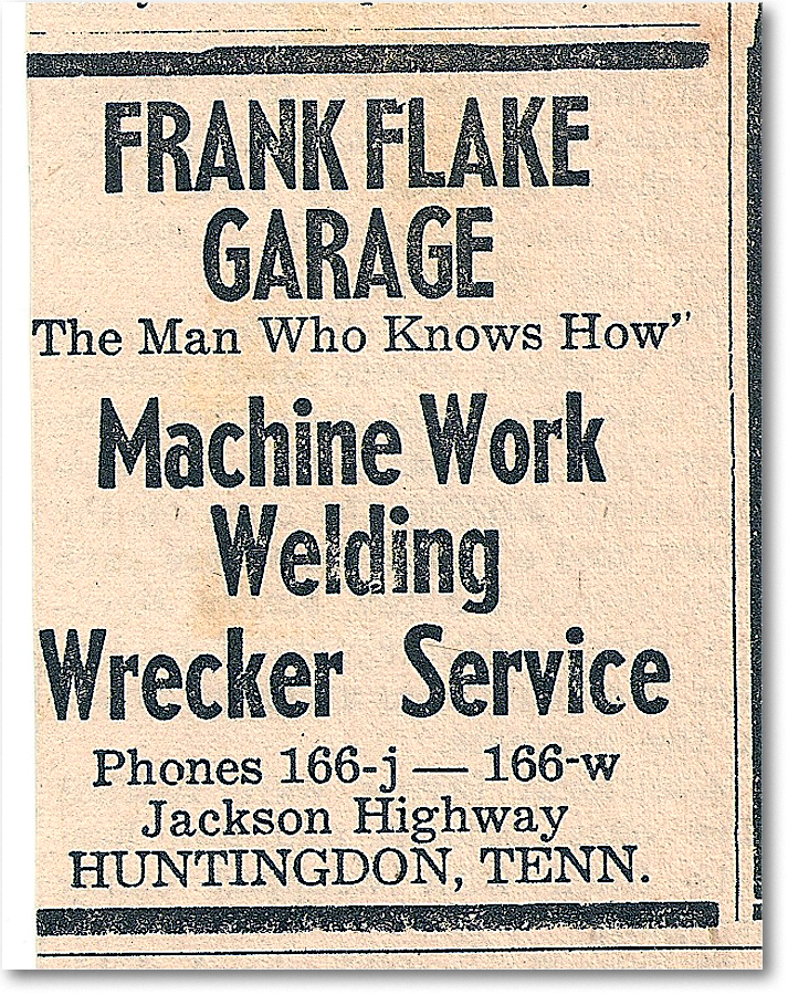 1940s Frank Flake Add n Newspaper copy