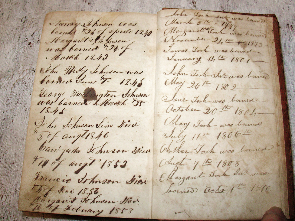 Tosh family Bible (middle pages)