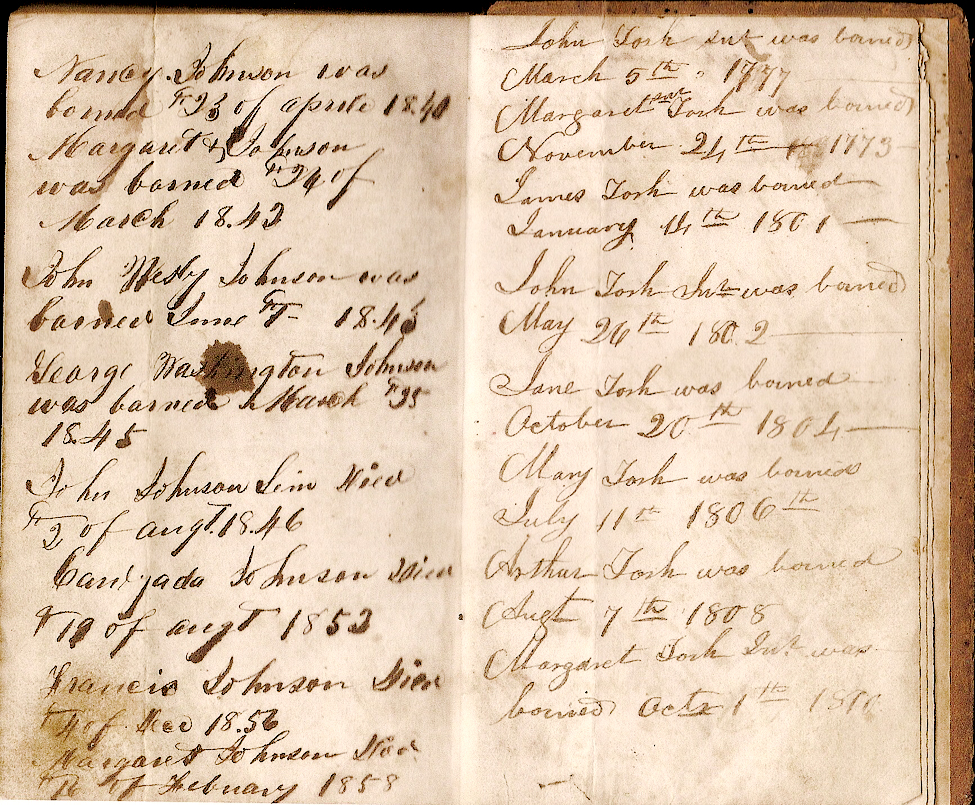 Tosh family Bible middle pages