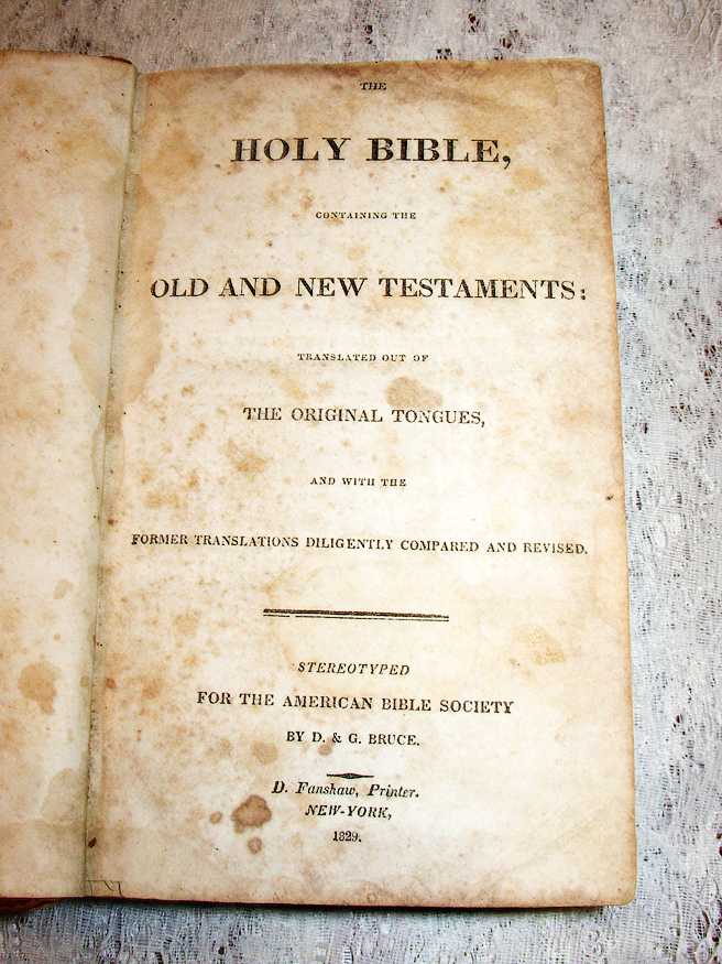 Tosh family Bible title page