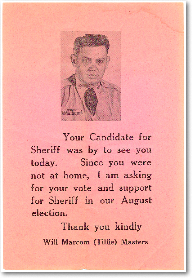 Will Sheriff Handbill copy